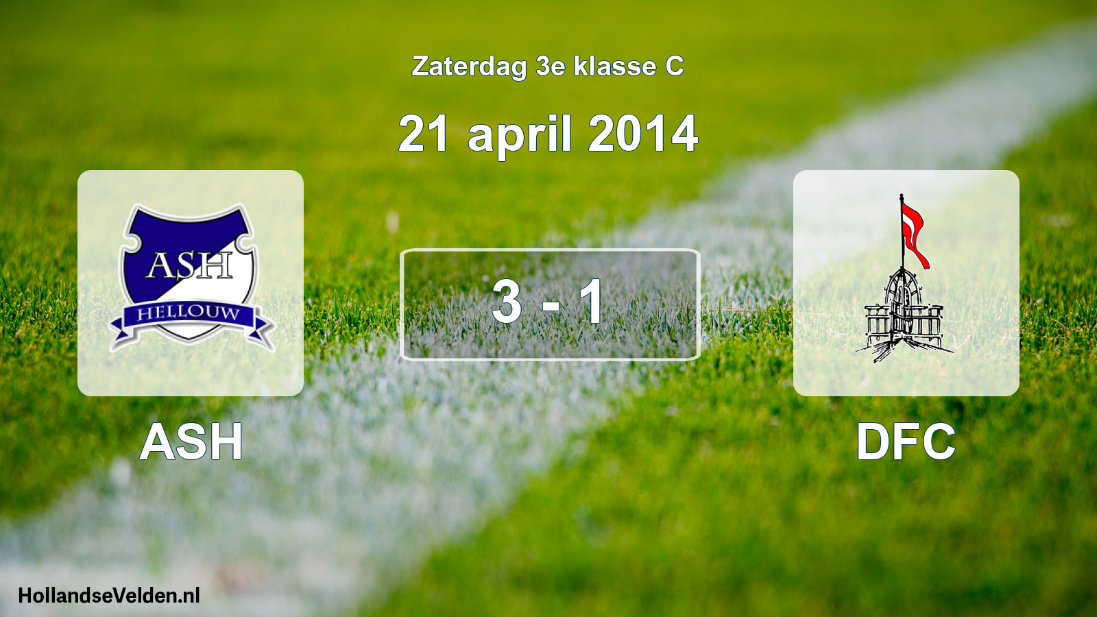 Total number of matches played: ASH - DFC 3 - 1 (21 April 2014)