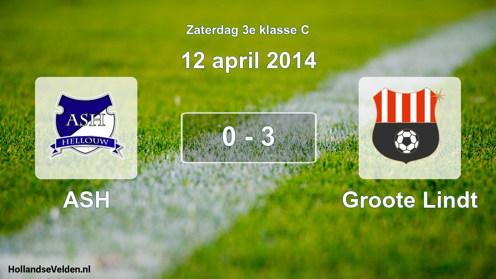 Total number of matches played: ASH - Groote Lindt 0 - 3 (12 April 2014)