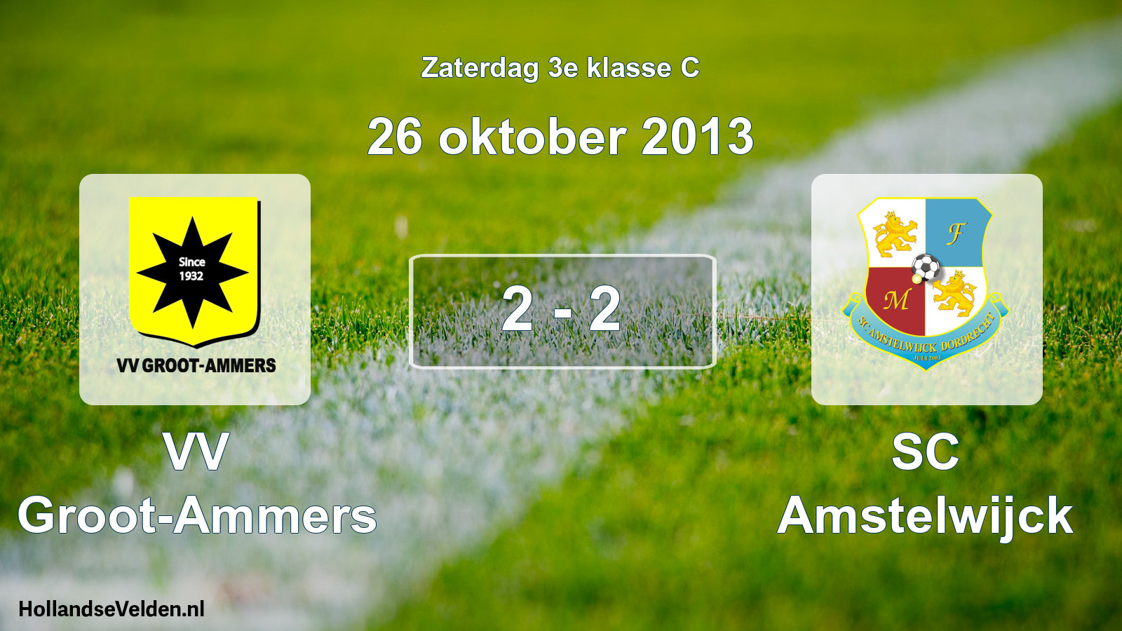 Total number of matches played: VV Groot-Ammers - SC Amstelwijck 2 - 2 (26 October 2013)