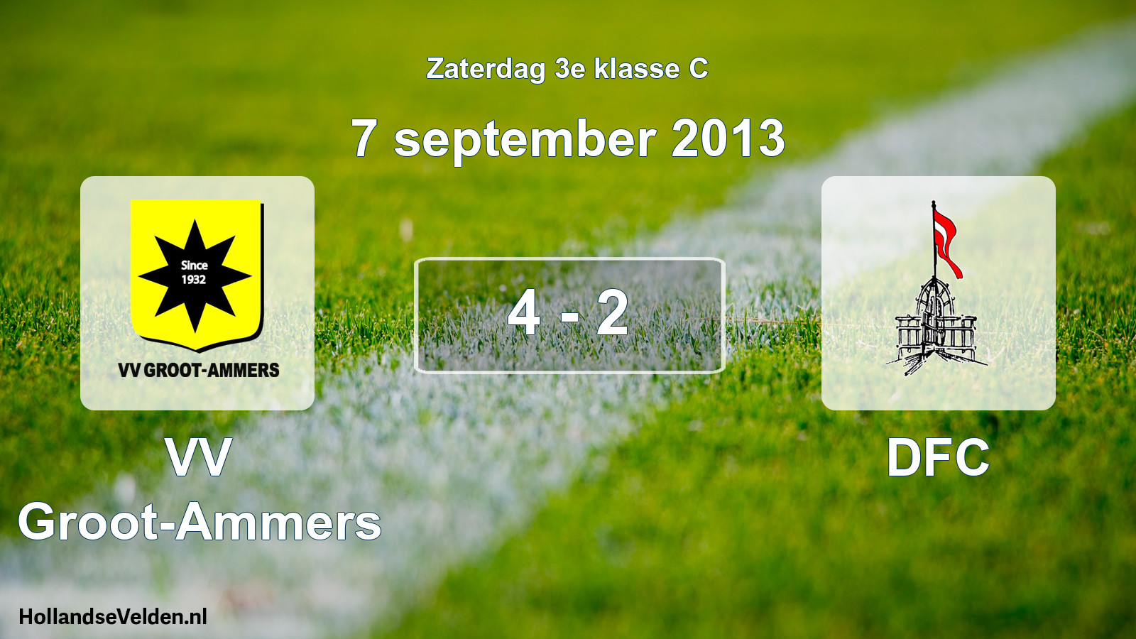 Total number of matches played: VV Groot-Ammers - DFC 4 - 2 (7 September 2013)