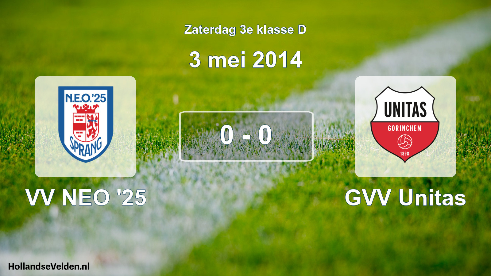 Total number of matches played: VV NEO '25 - GVV Unitas 0 - 0 (3 May 2014)
