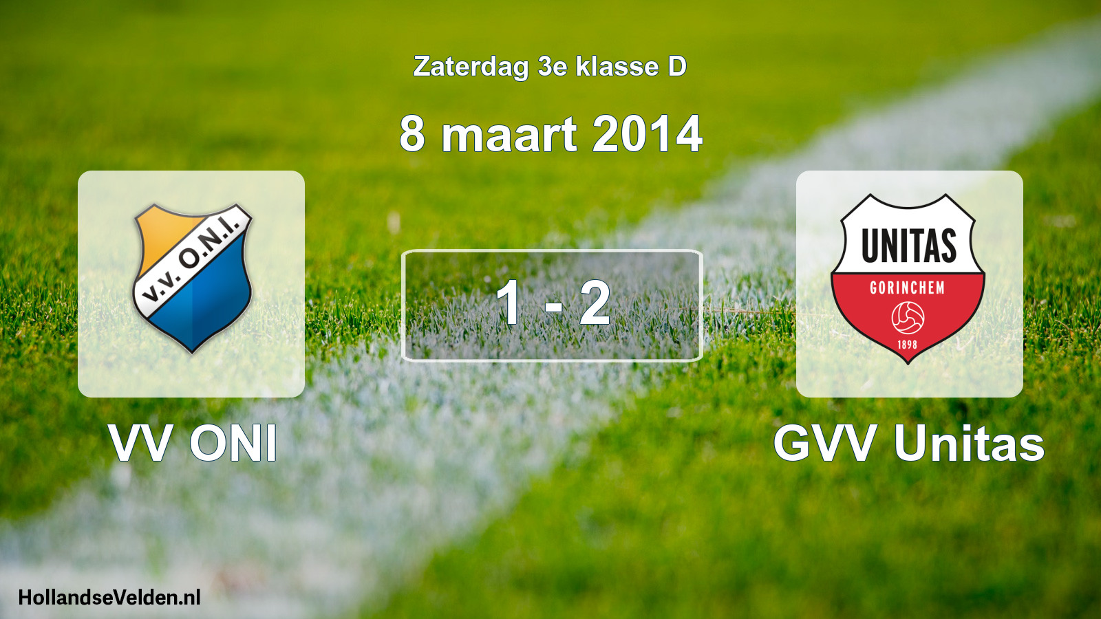 Total number of matches played: VV ONI - GVV Unitas 1 - 2 (8 March 2014)