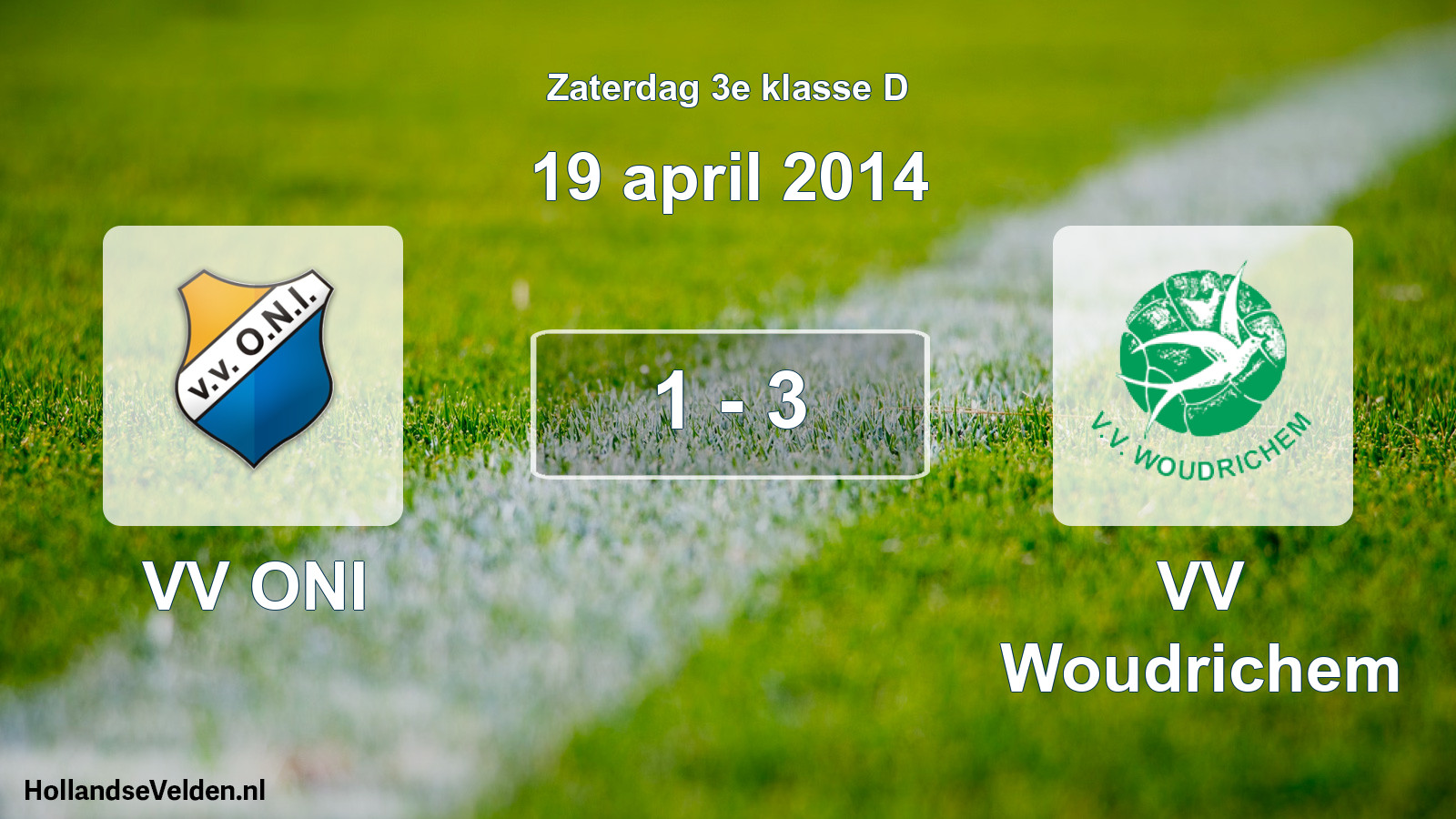 Total number of matches played: VV ONI - VV Woudrichem 1 - 3 (19 April 2014)