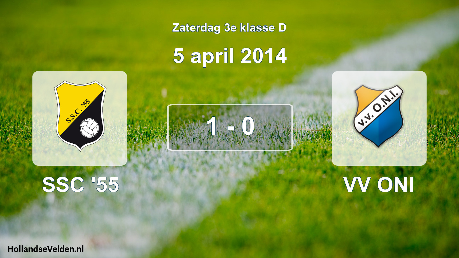 Total number of matches played: SSC '55 - VV ONI 1 - 0 (5 April 2014)