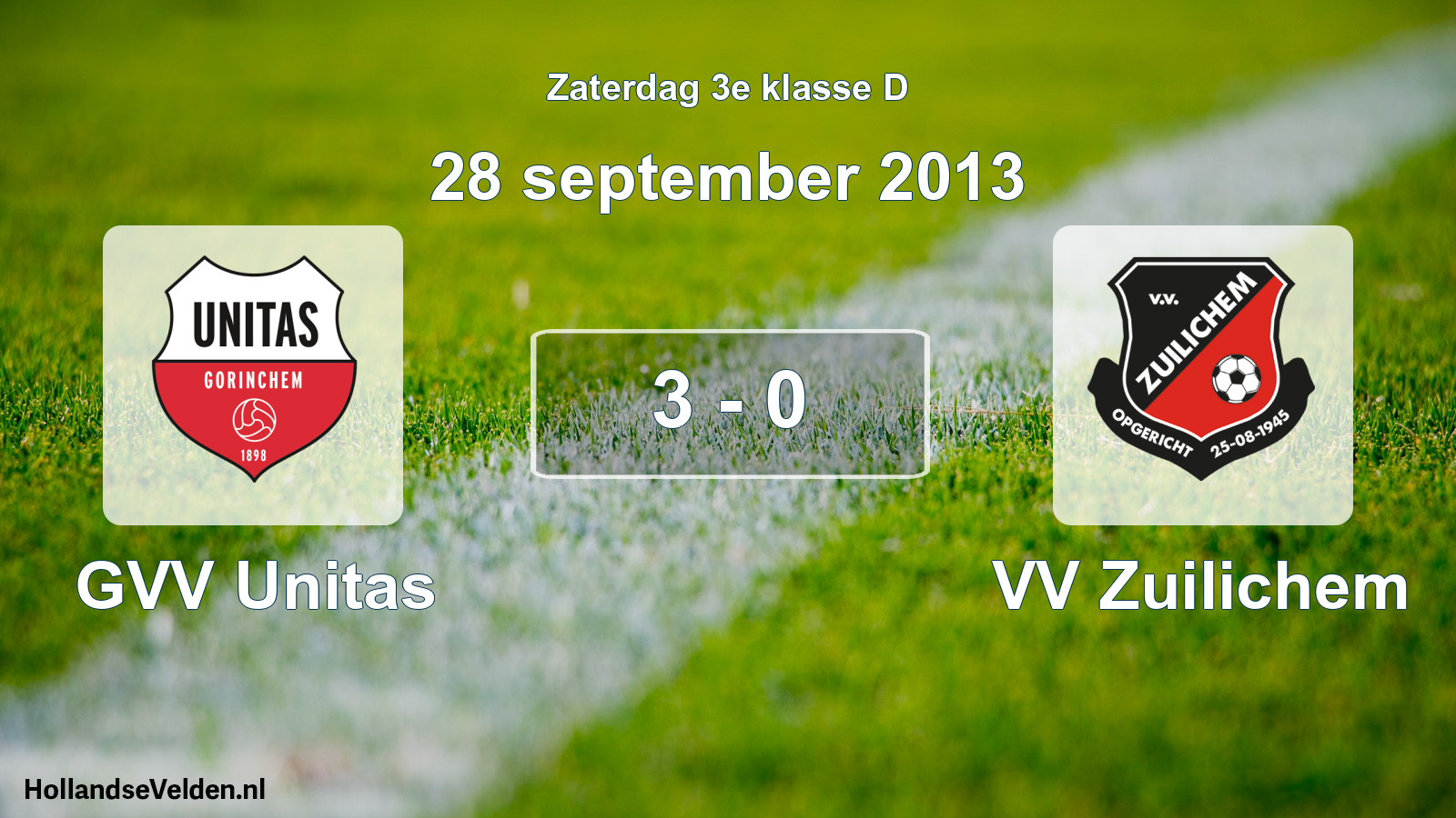 Total number of matches played: GVV Unitas - VV Zuilichem 3 - 0 (28 September 2013)