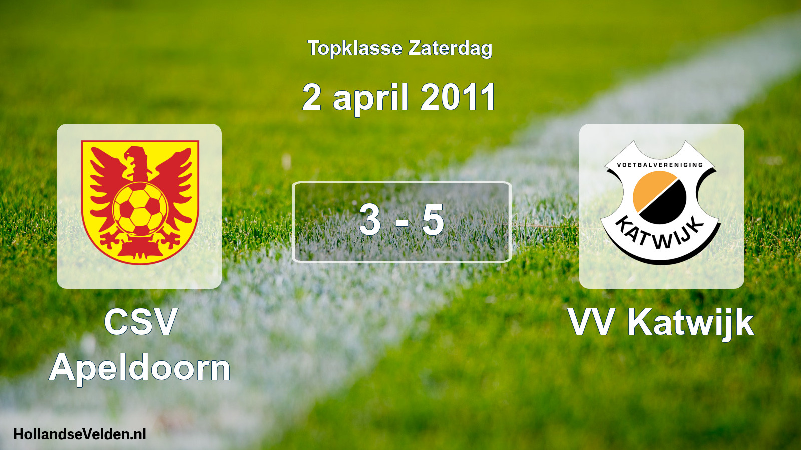 Total number of matches played: CSV Apeldoorn - VV Katwijk 3 - 5 (2 April 2011)