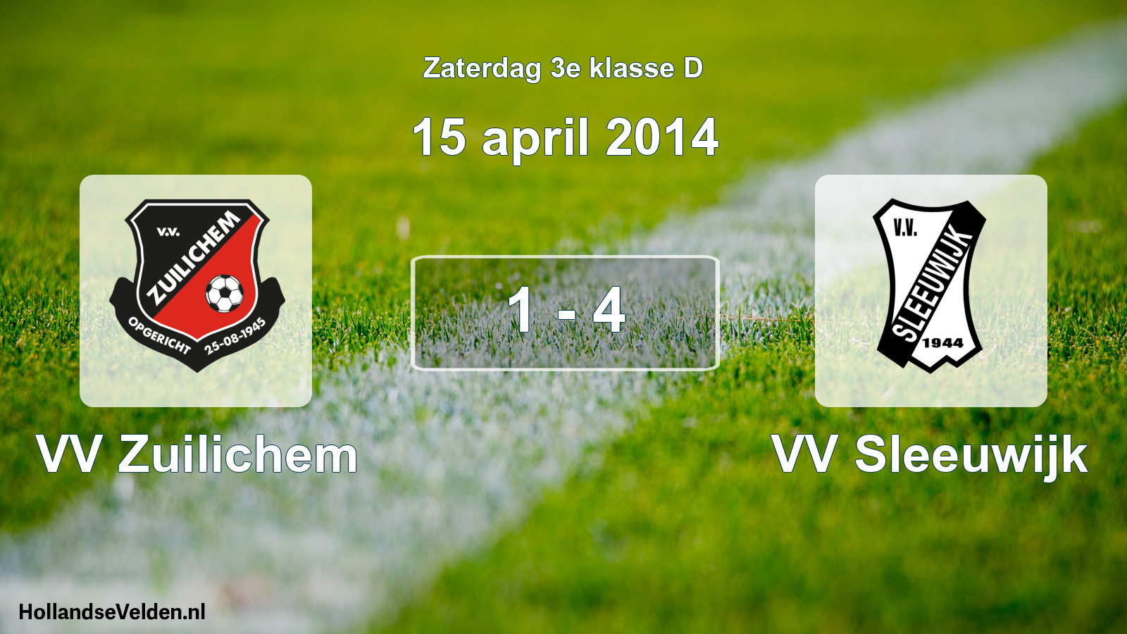 Total number of matches played: VV Zuilichem - VV Sleeuwijk 1 - 4 (15 April 2014)