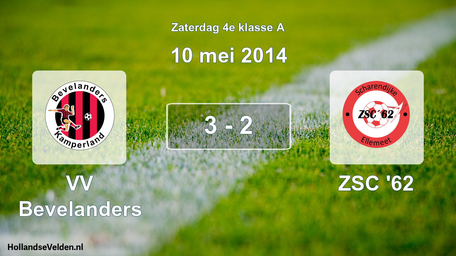 Total number of matches played: VV Bevelanders - ZSC '62 3 - 2 (10 May 2014)