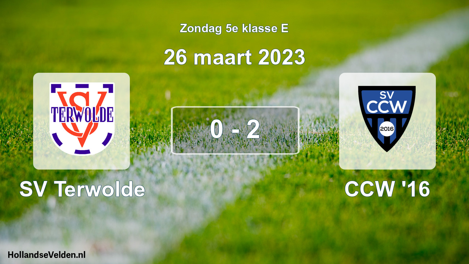 Total number of matches played: SV Terwolde - CCW '16 0 - 2 (26 March 2023)