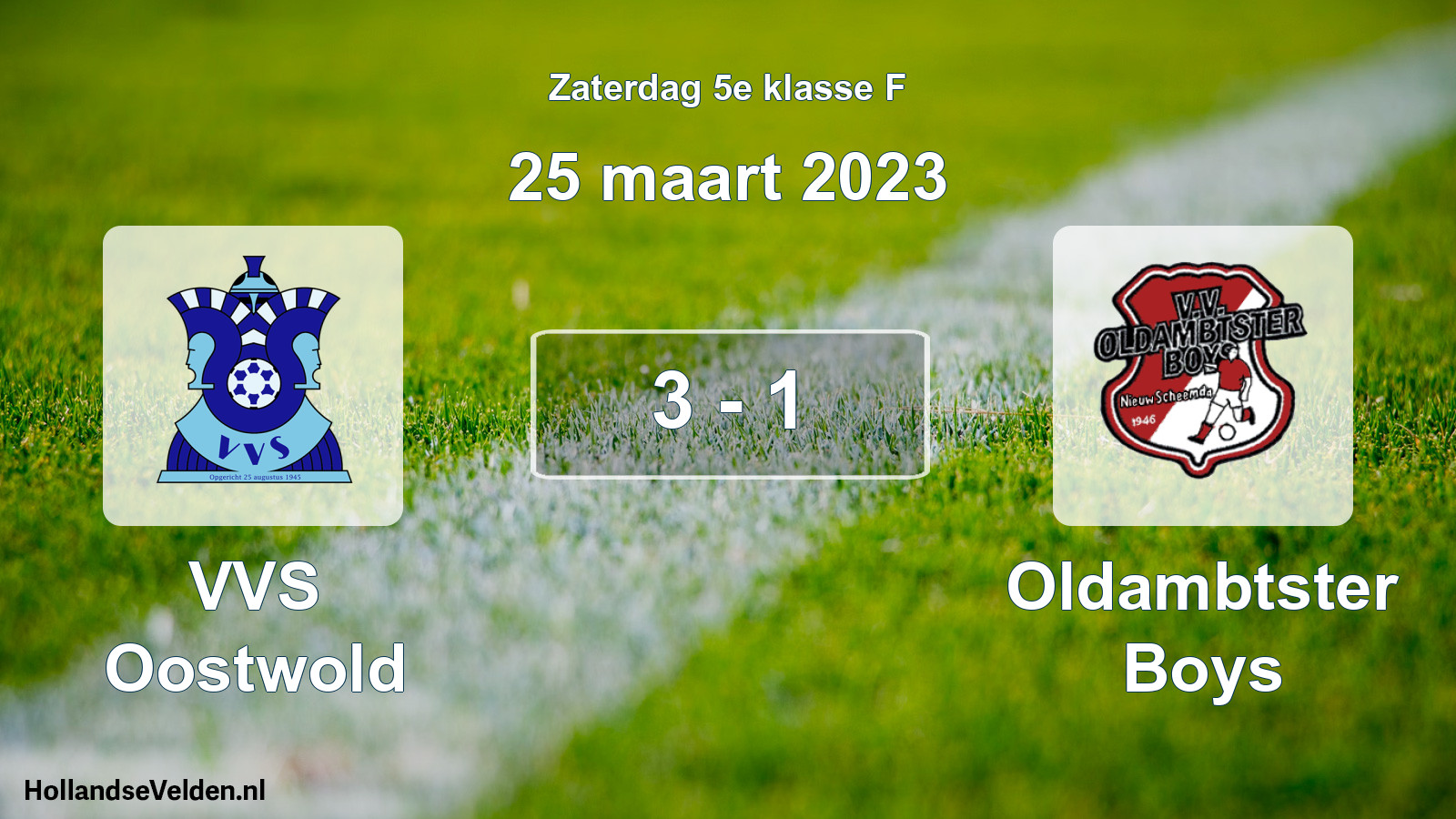 Total number of matches played: VVS Oostwold - Oldambtster Boys 3 - 1 (25 March 2023)