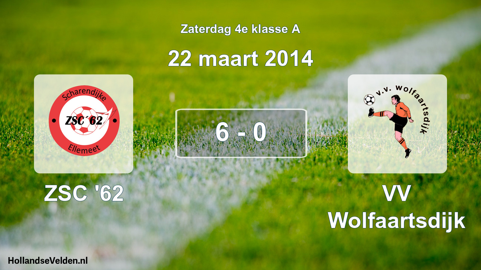 Total number of matches played: ZSC '62 - VV Wolfaartsdijk 6 - 0 (22 March 2014)