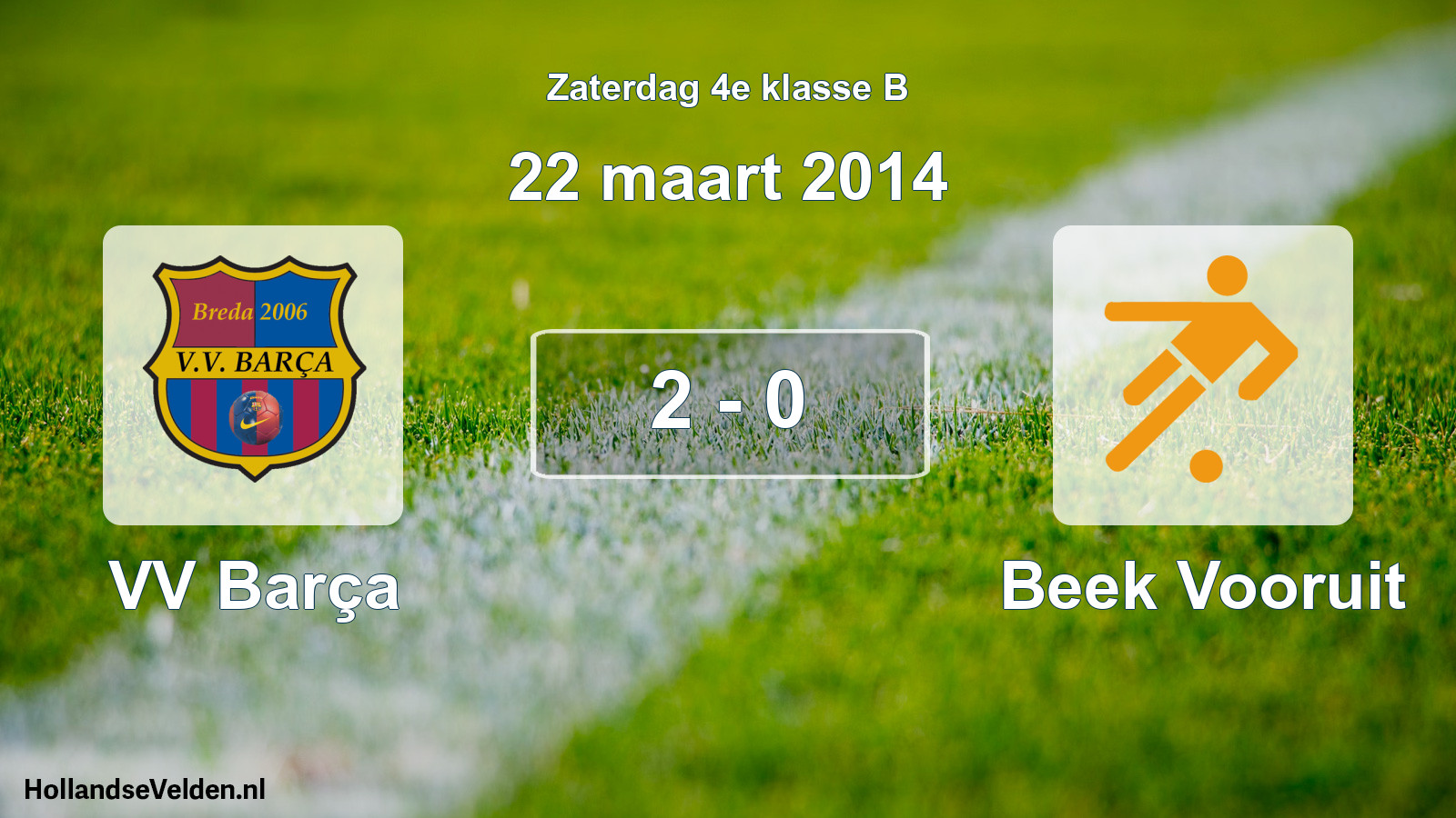 Total number of matches played: VV Barça - Beek Vooruit 2 - 0 (22 March 2014)