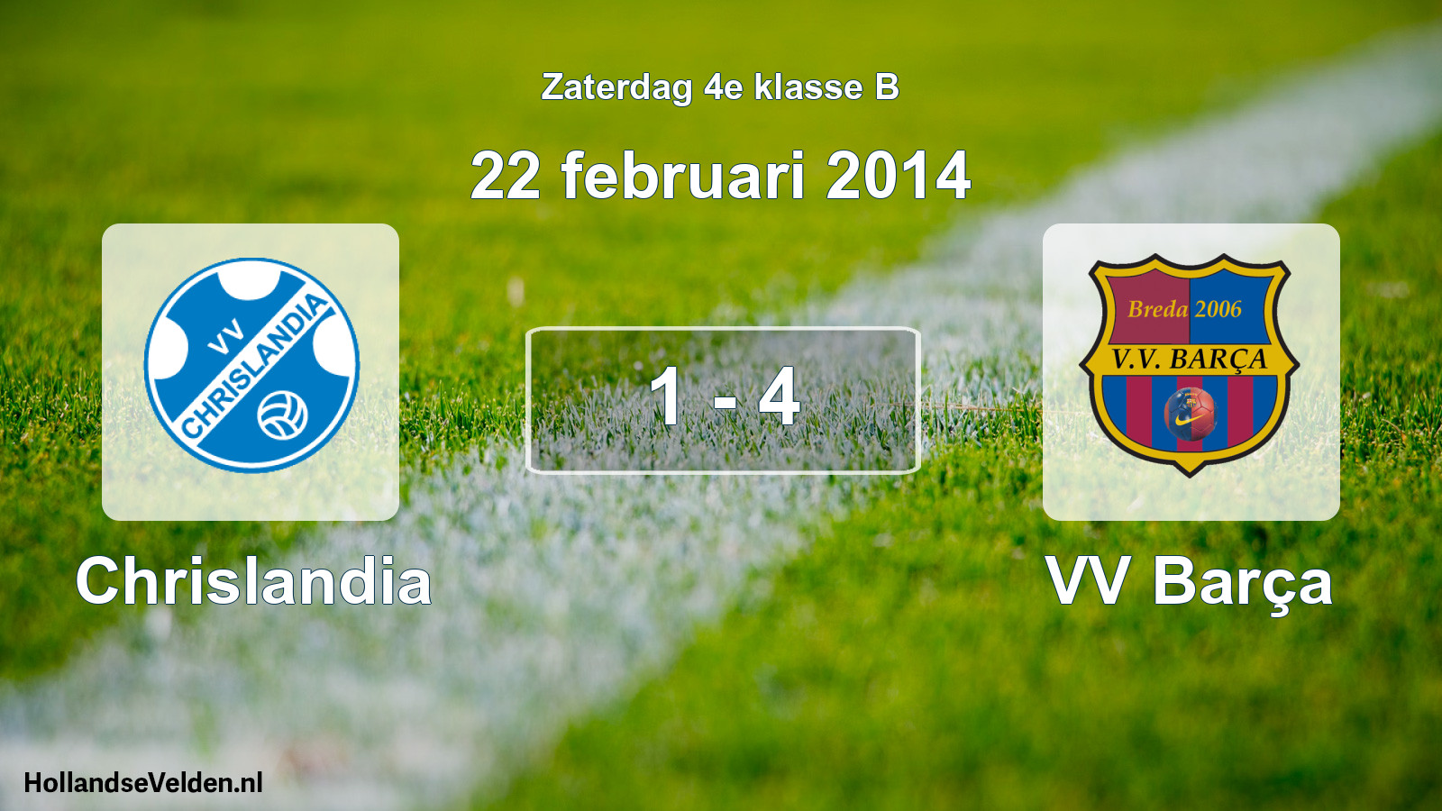 Total number of matches played: Chrislandia - VV Barça 1 - 4 (22 February 2014)