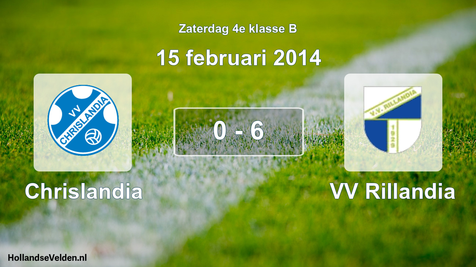 Total number of matches played: Chrislandia - VV Rillandia 0 - 6 (15 February 2014)