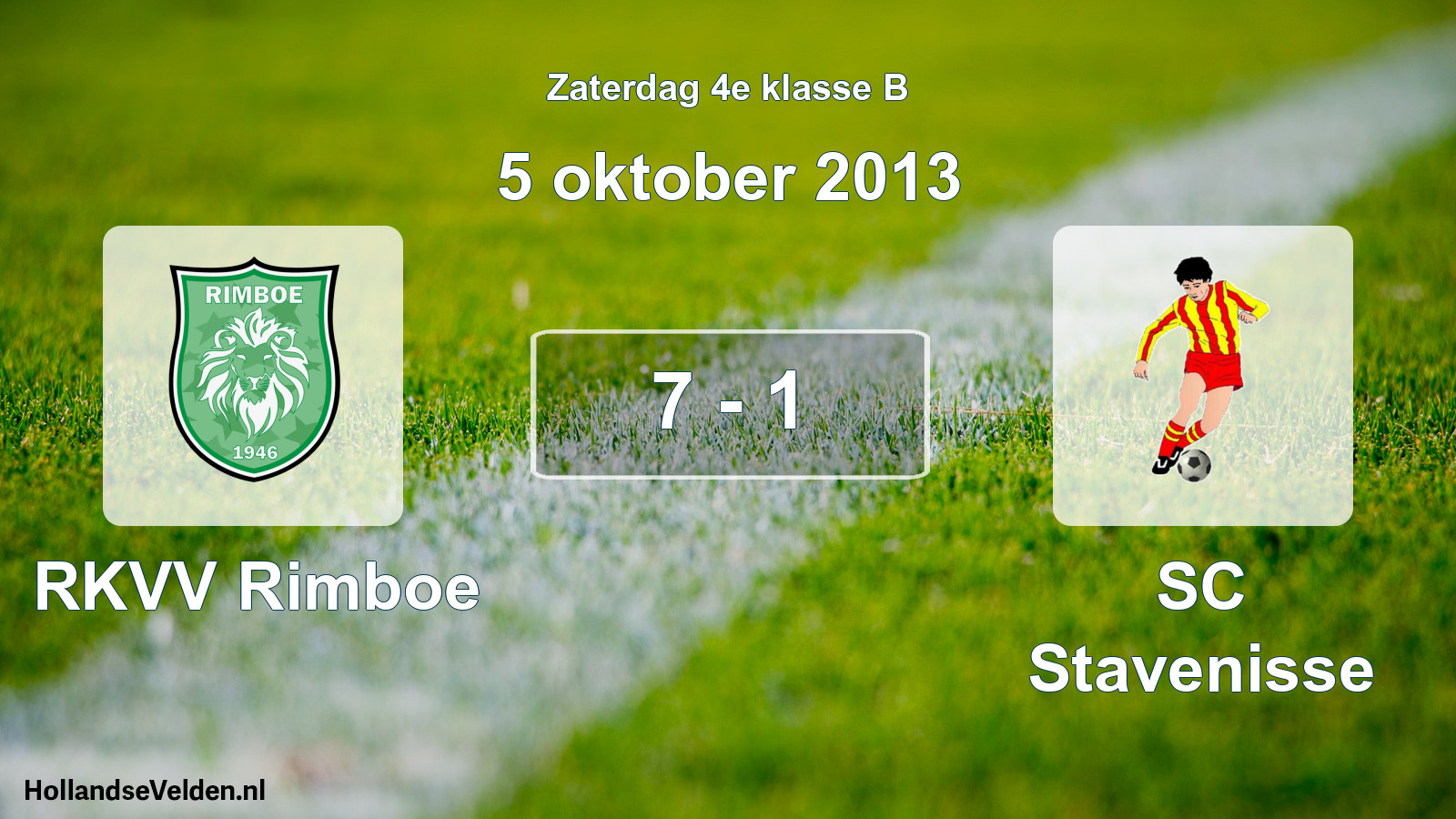 Total number of matches played: RKVV Rimboe - SC Stavenisse 7 - 1 (5 October 2013)