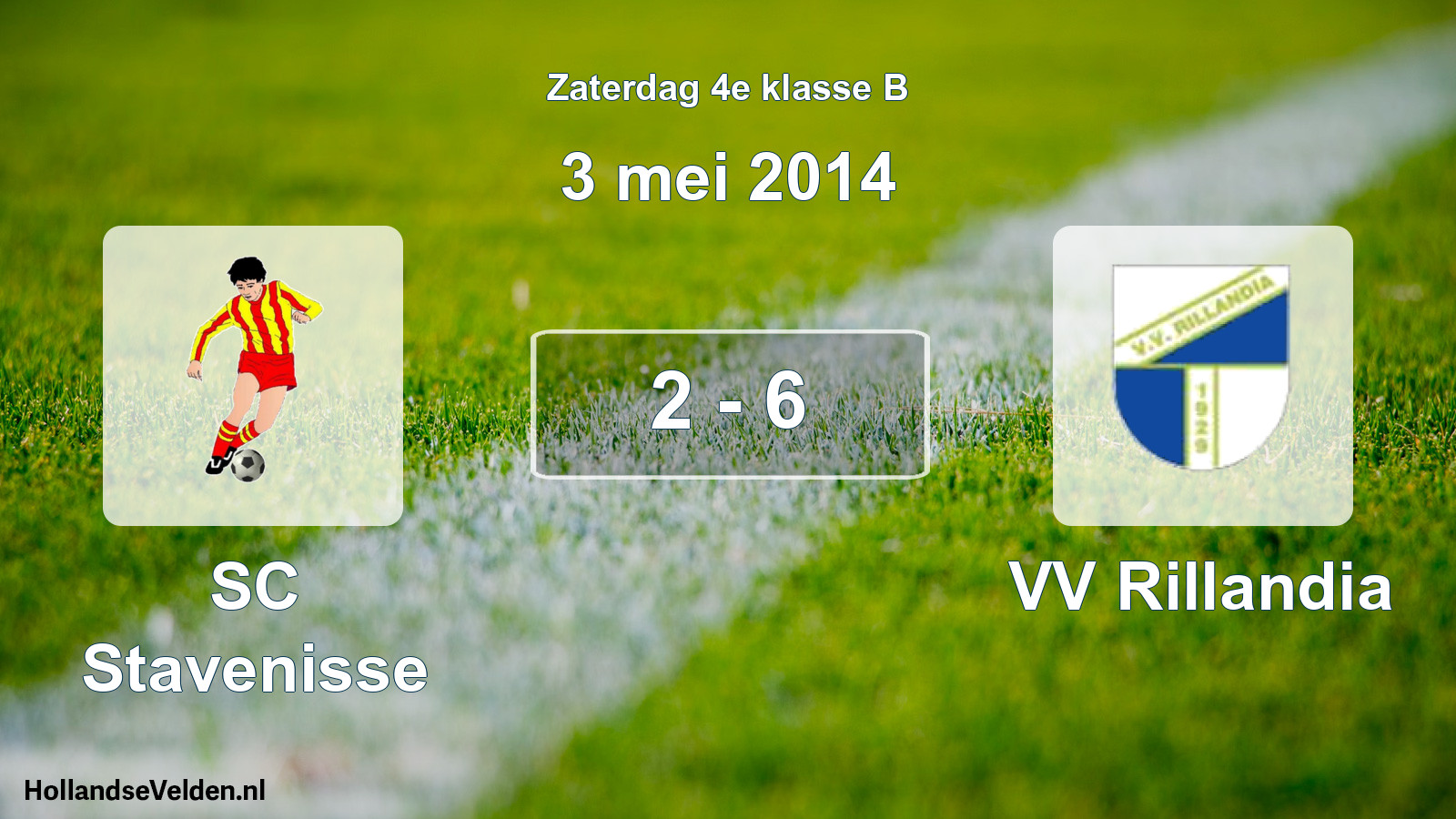 Total number of matches played: SC Stavenisse - VV Rillandia 2 - 6 (3 May 2014)