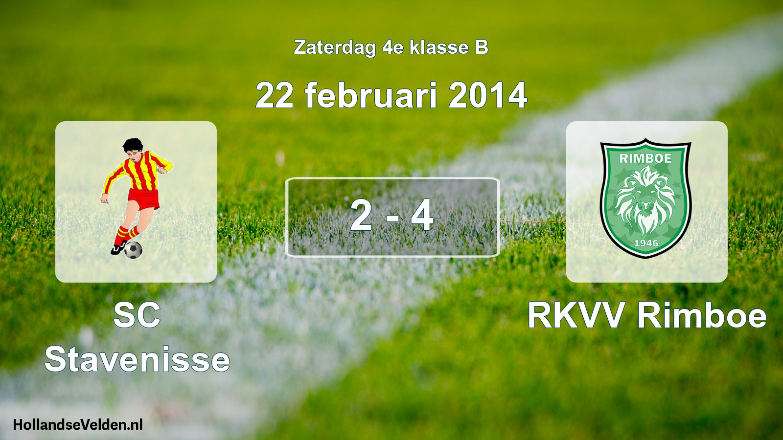 Total number of matches played: SC Stavenisse - RKVV Rimboe 2 - 4 (22 February 2014)