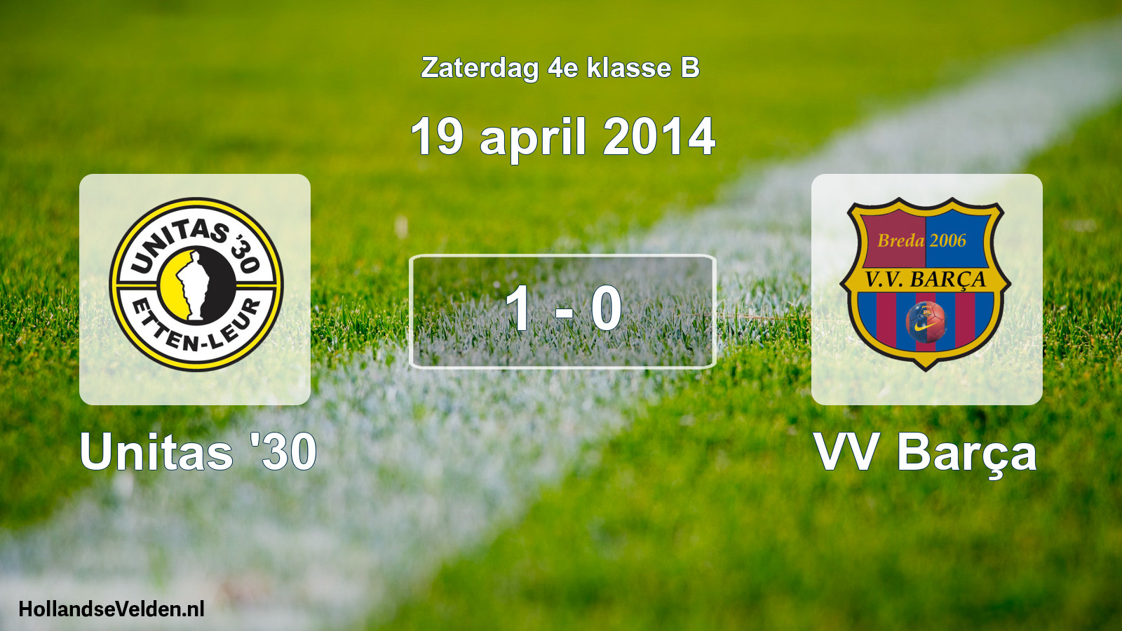 Total number of matches played: Unitas '30 - VV Barça 1 - 0 (19 April 2014)