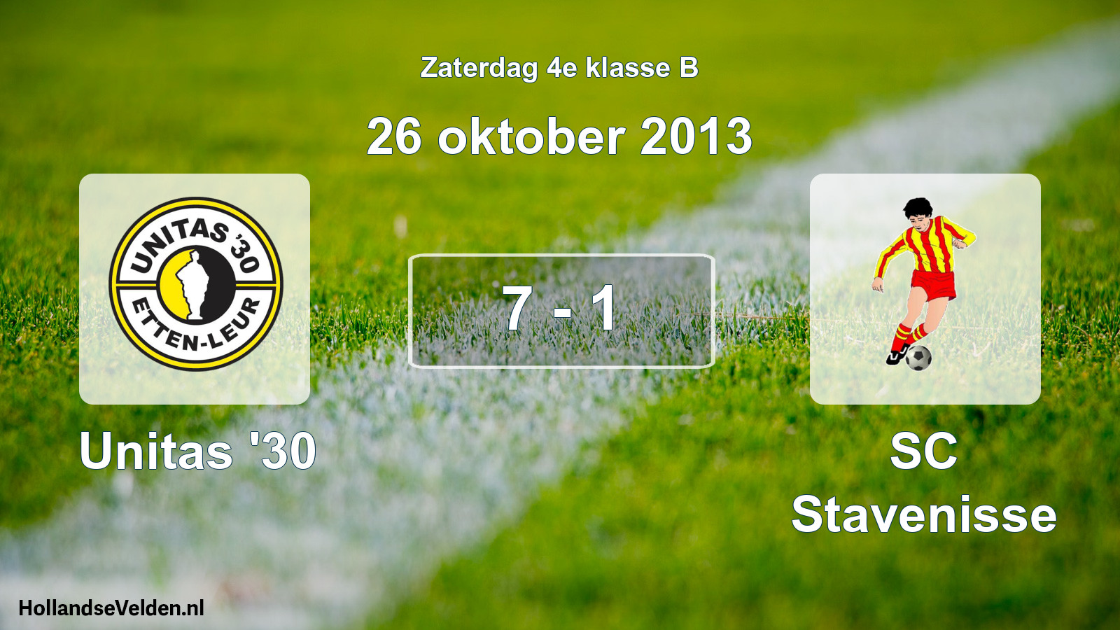 Total number of matches played: Unitas '30 - SC Stavenisse 7 - 1 (26 October 2013)