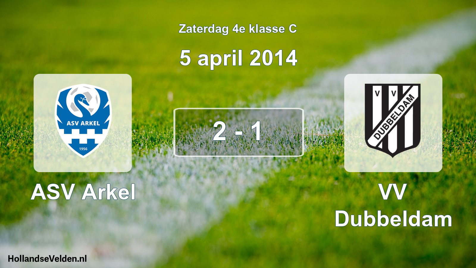 Total number of matches played: ASV Arkel - VV Dubbeldam 2 - 1 (5 April 2014)