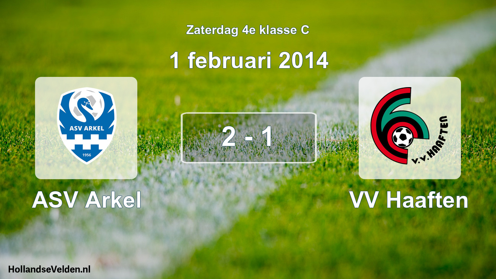 Total number of matches played: ASV Arkel - VV Haaften 2 - 1 (1 February 2014)