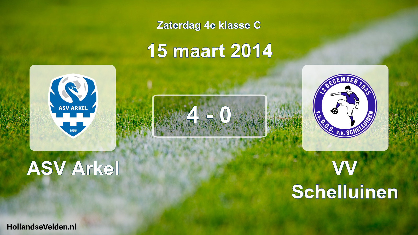 Total number of matches played: ASV Arkel - VV Schelluinen 4 - 0 (15 March 2014)