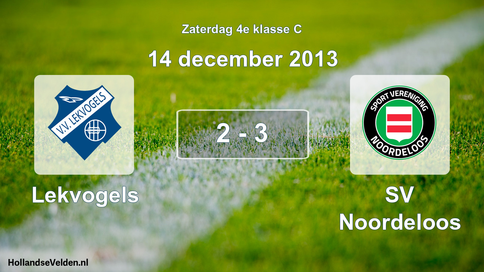 Total number of matches played: Lekvogels - SV Noordeloos 2 - 3 (14 December 2013)