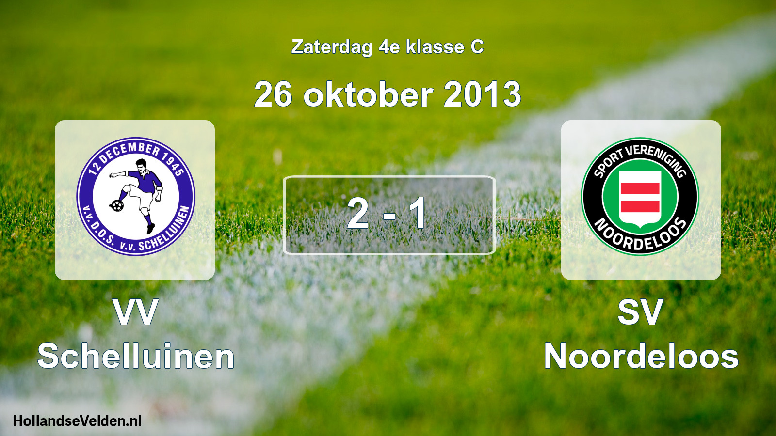 Total number of matches played: VV Schelluinen - SV Noordeloos 2 - 1 (26 October 2013)