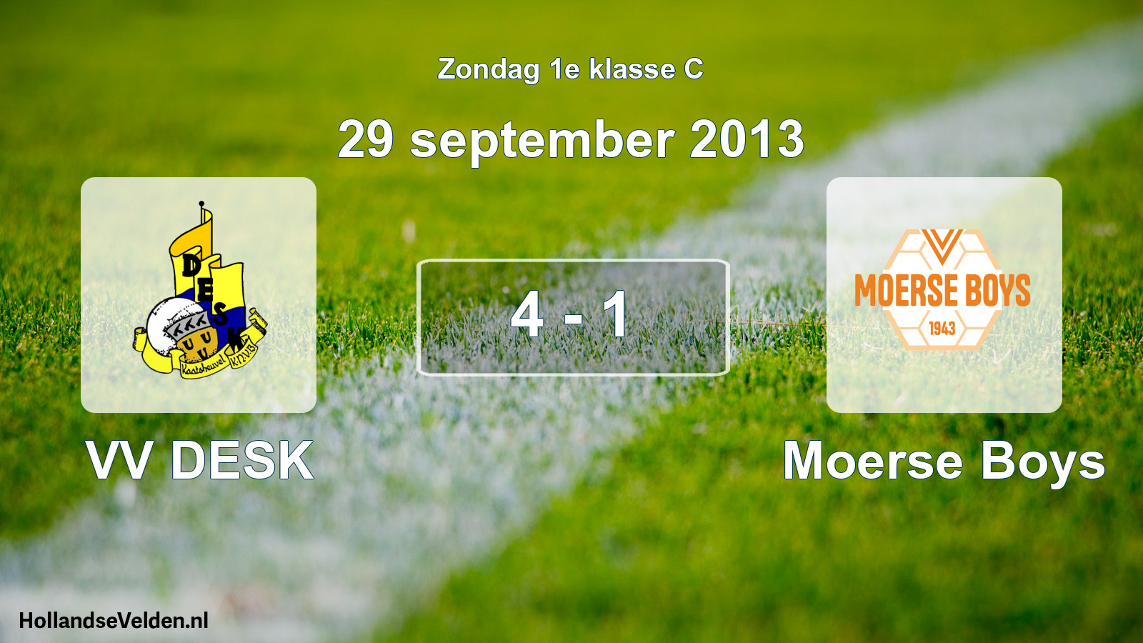 Total number of matches played: VV DESK - Moerse Boys 4 - 1 (29 September 2013)