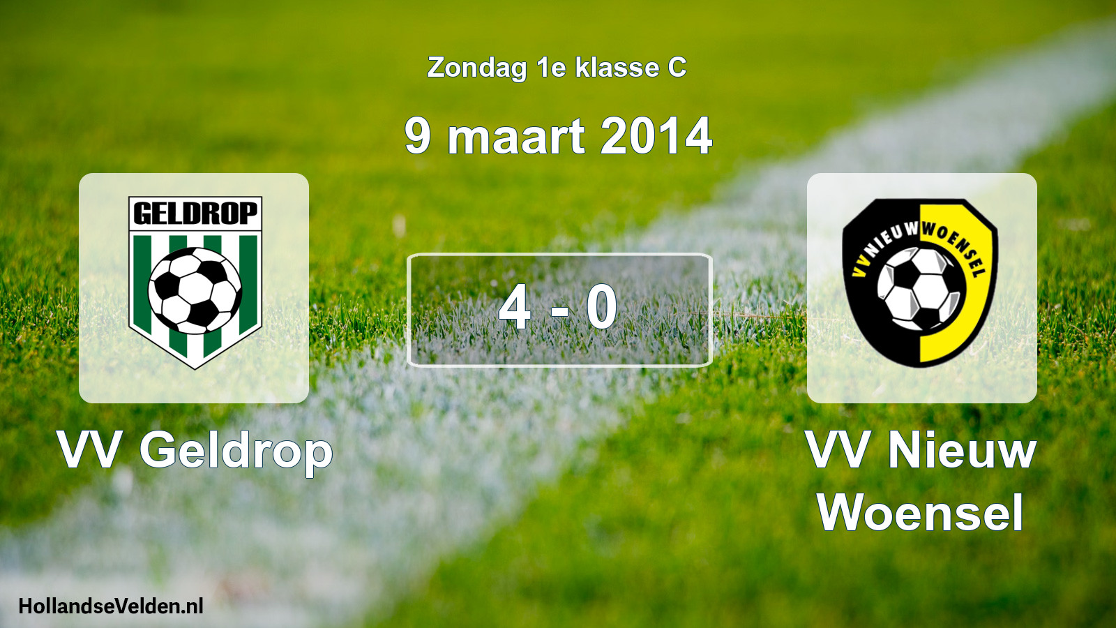 Total number of matches played: VV Geldrop - VV Nieuw Woensel 4 - 0 (9 March 2014)