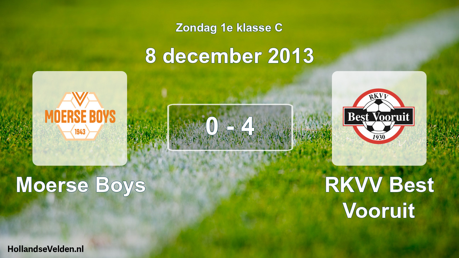 Total number of matches played: Moerse Boys - RKVV Best Vooruit 0 - 4 (8 December 2013)