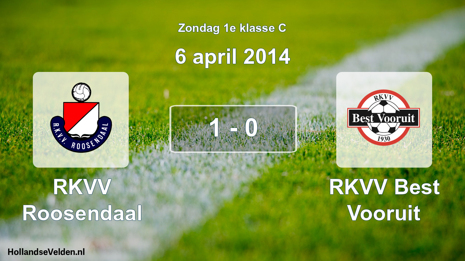 Total number of matches played: RKVV Roosendaal - RKVV Best Vooruit 1 - 0 (6 April 2014)