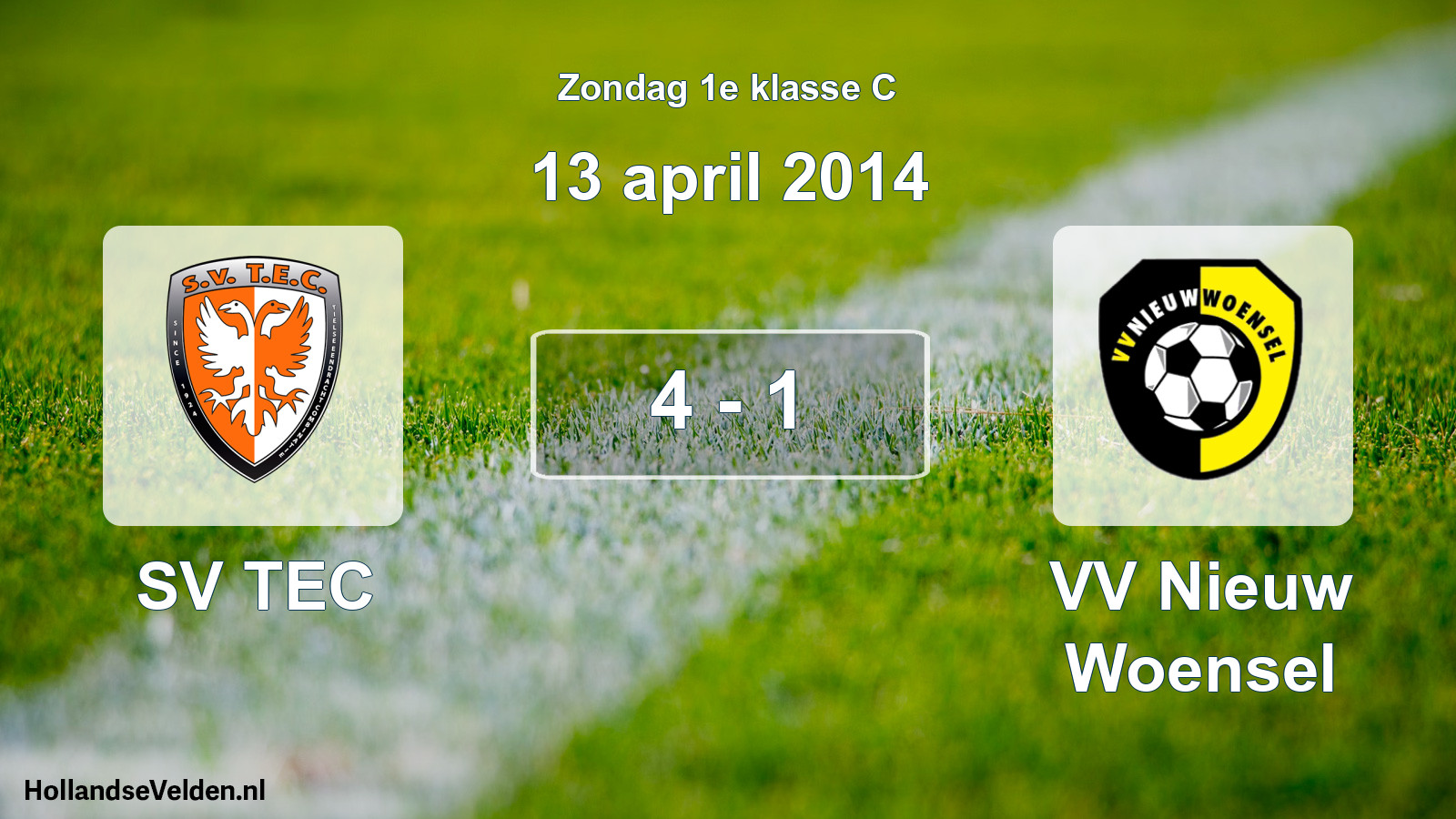 Total number of matches played: SV TEC - VV Nieuw Woensel 4 - 1 (13 April 2014)