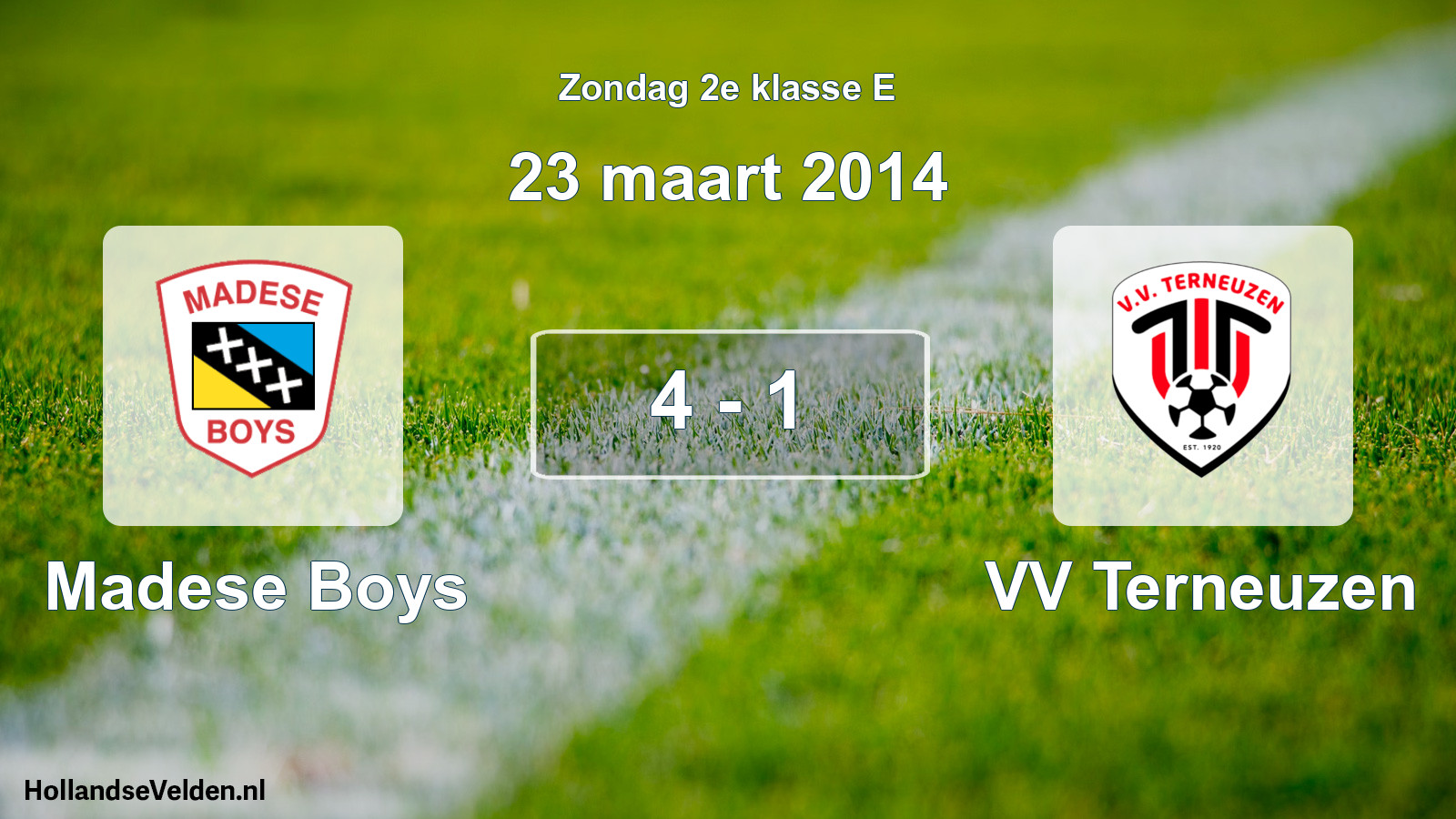 Total number of matches played: Madese Boys - VV Terneuzen 4 - 1 (23 March 2014)