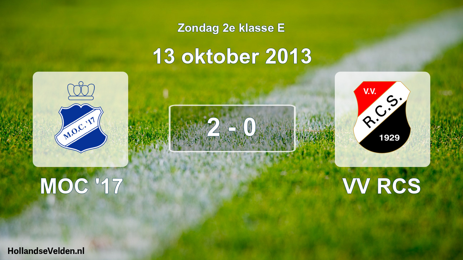 Total number of matches played: MOC '17 - VV RCS 2 - 0 (13 October 2013)