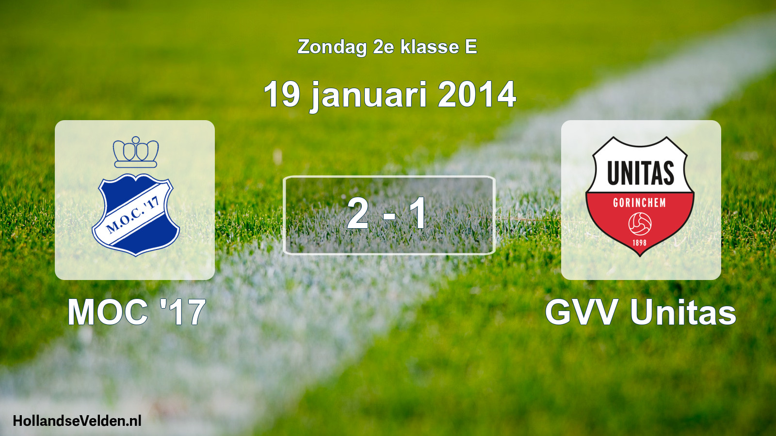 Total number of matches played: MOC '17 - GVV Unitas 2 - 1 (19 January 2014)