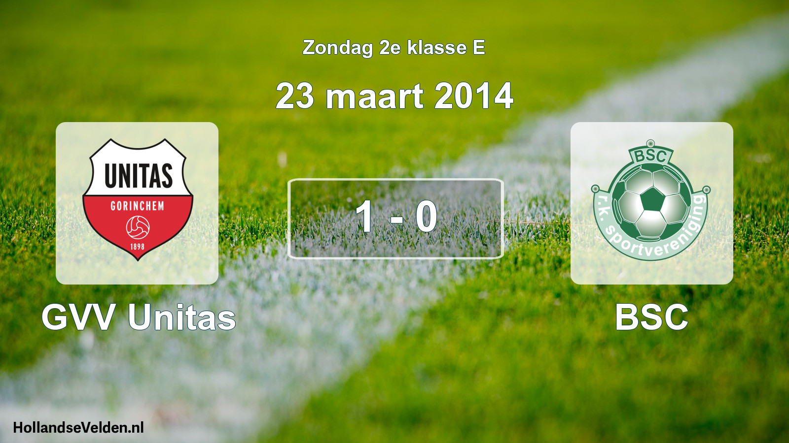 Total number of matches played: GVV Unitas - BSC 1 - 0 (23 March 2014)