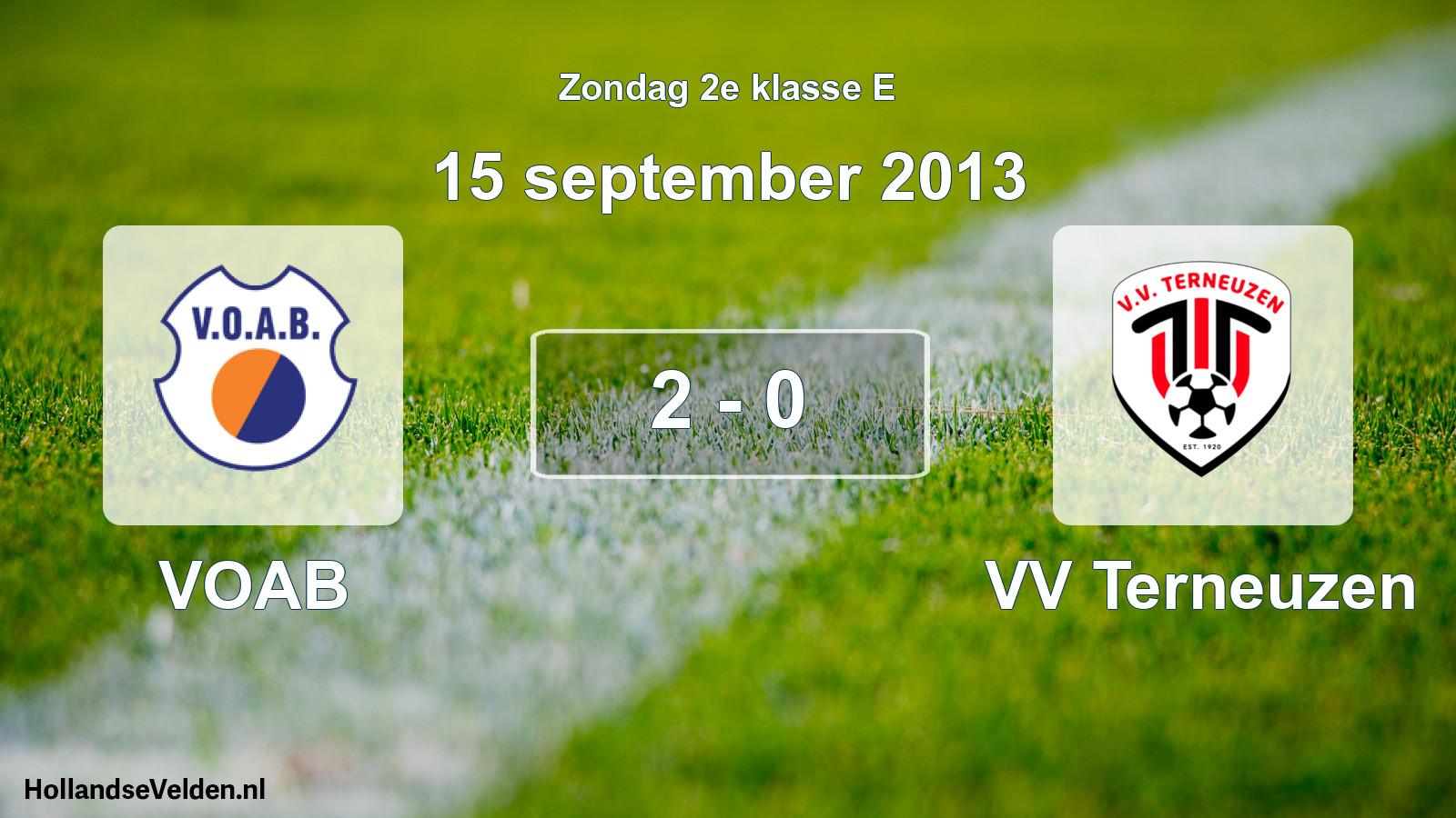 Total number of matches played: VOAB - VV Terneuzen 2 - 0 (15 September 2013)