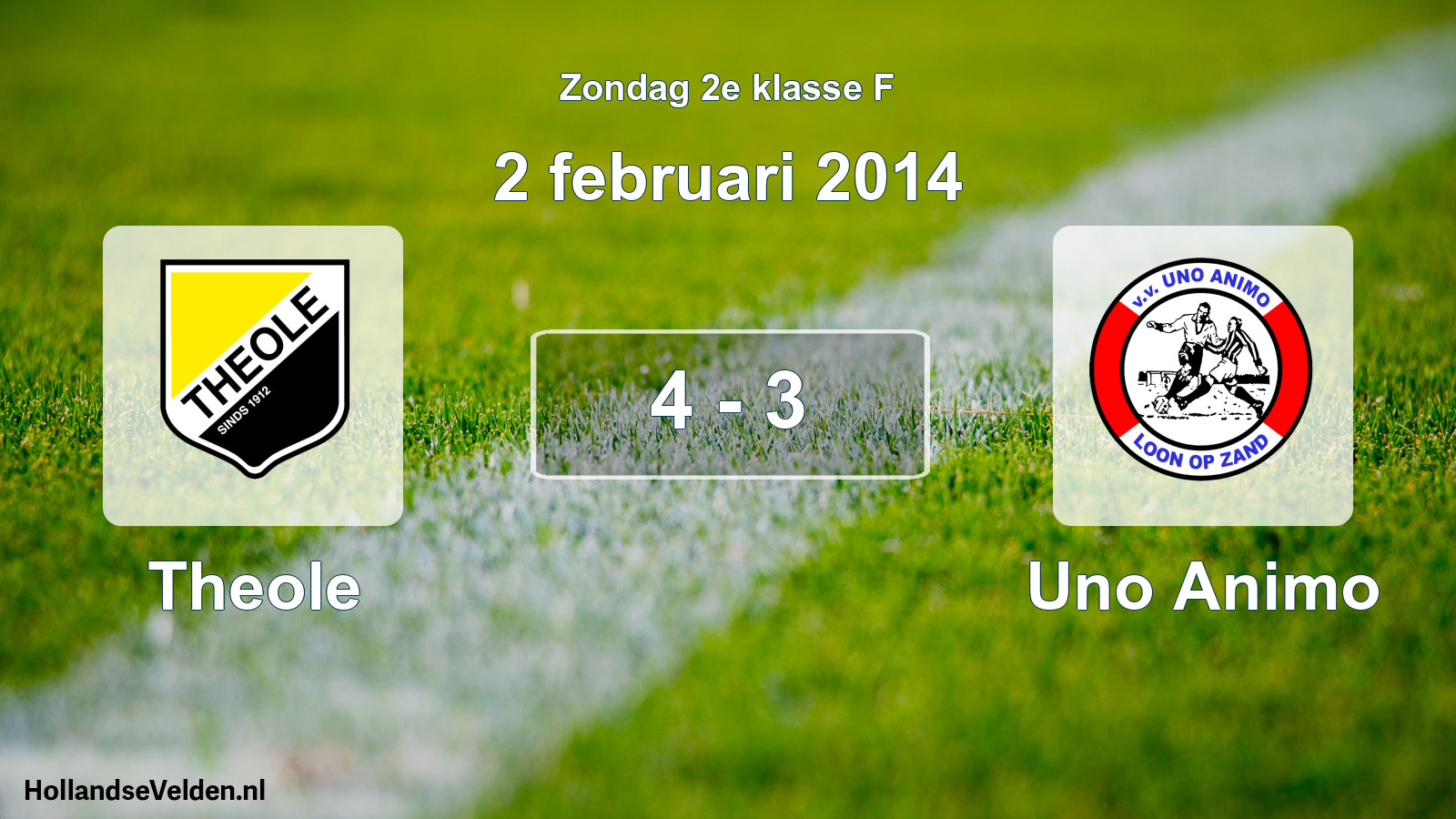 Total number of matches played: Theole - Uno Animo 4 - 3 (2 February 2014)
