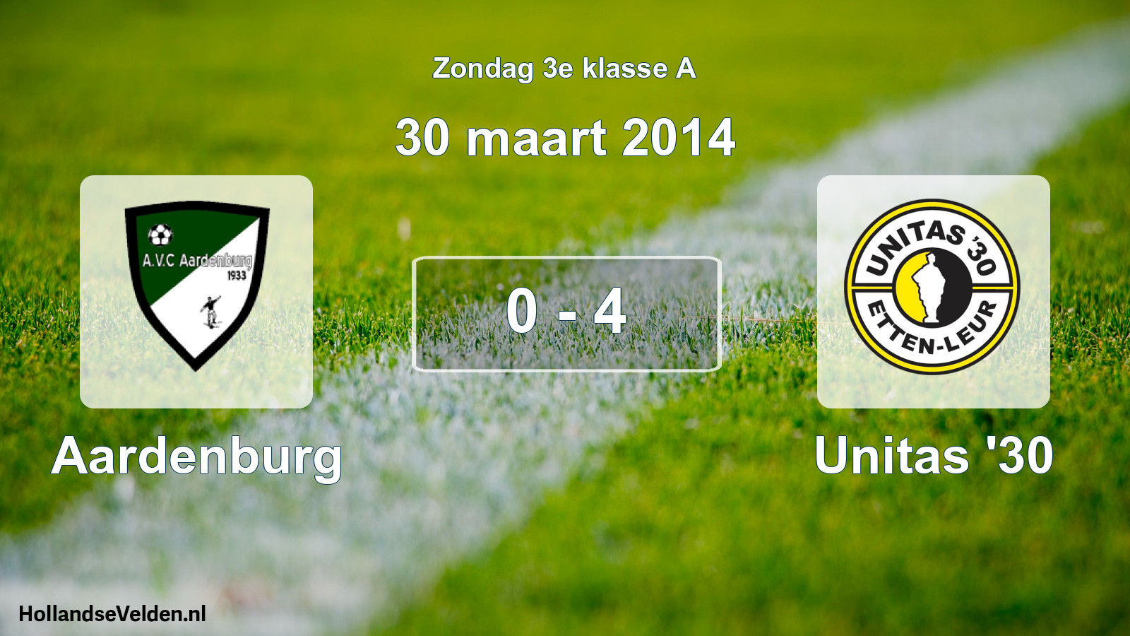 Total number of matches played: Aardenburg - Unitas '30 0 - 4 (30 March 2014)
