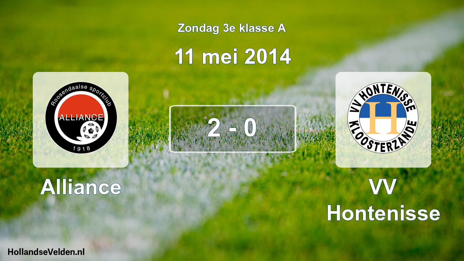 Total number of matches played: Alliance - VV Hontenisse 2 - 0 (11 May 2014)