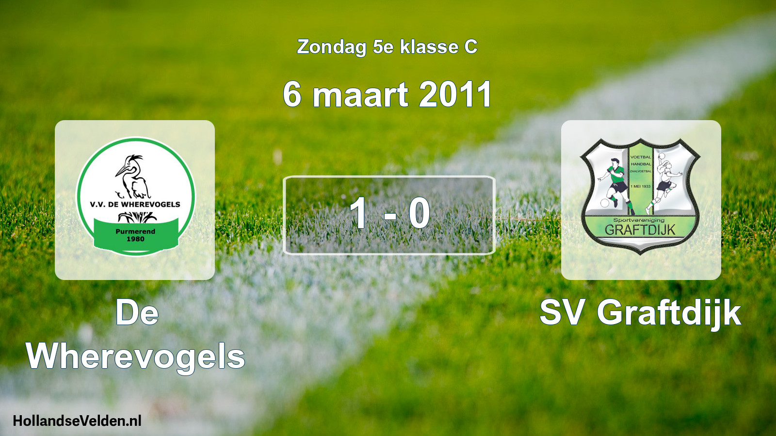 Total number of matches played: De Wherevogels - SV Graftdijk 1 - 0 (6 March 2011)