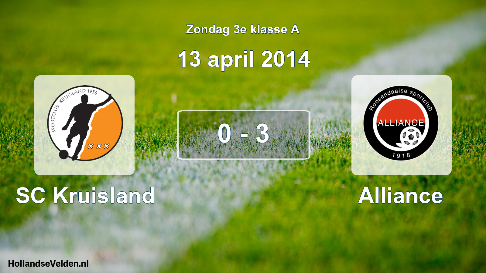 Total number of matches played: SC Kruisland - Alliance 0 - 3 (13 April 2014)