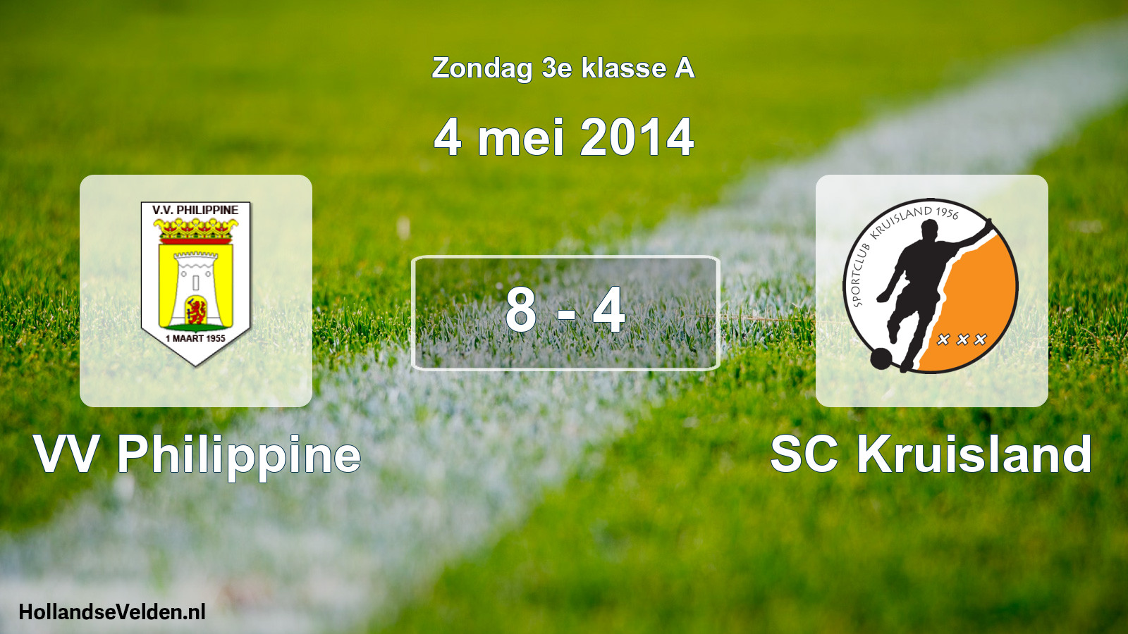 Total number of matches played: VV Philippine - SC Kruisland 8 - 4 (4 May 2014)