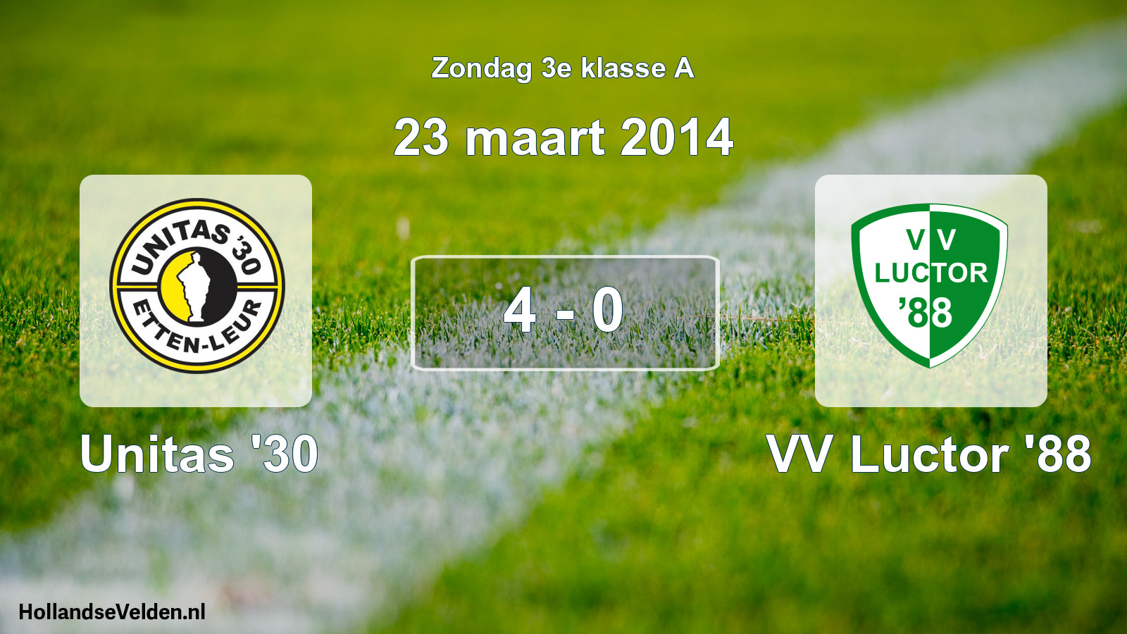 Total number of matches played: Unitas '30 - VV Luctor '88 4 - 0 (23 March 2014)