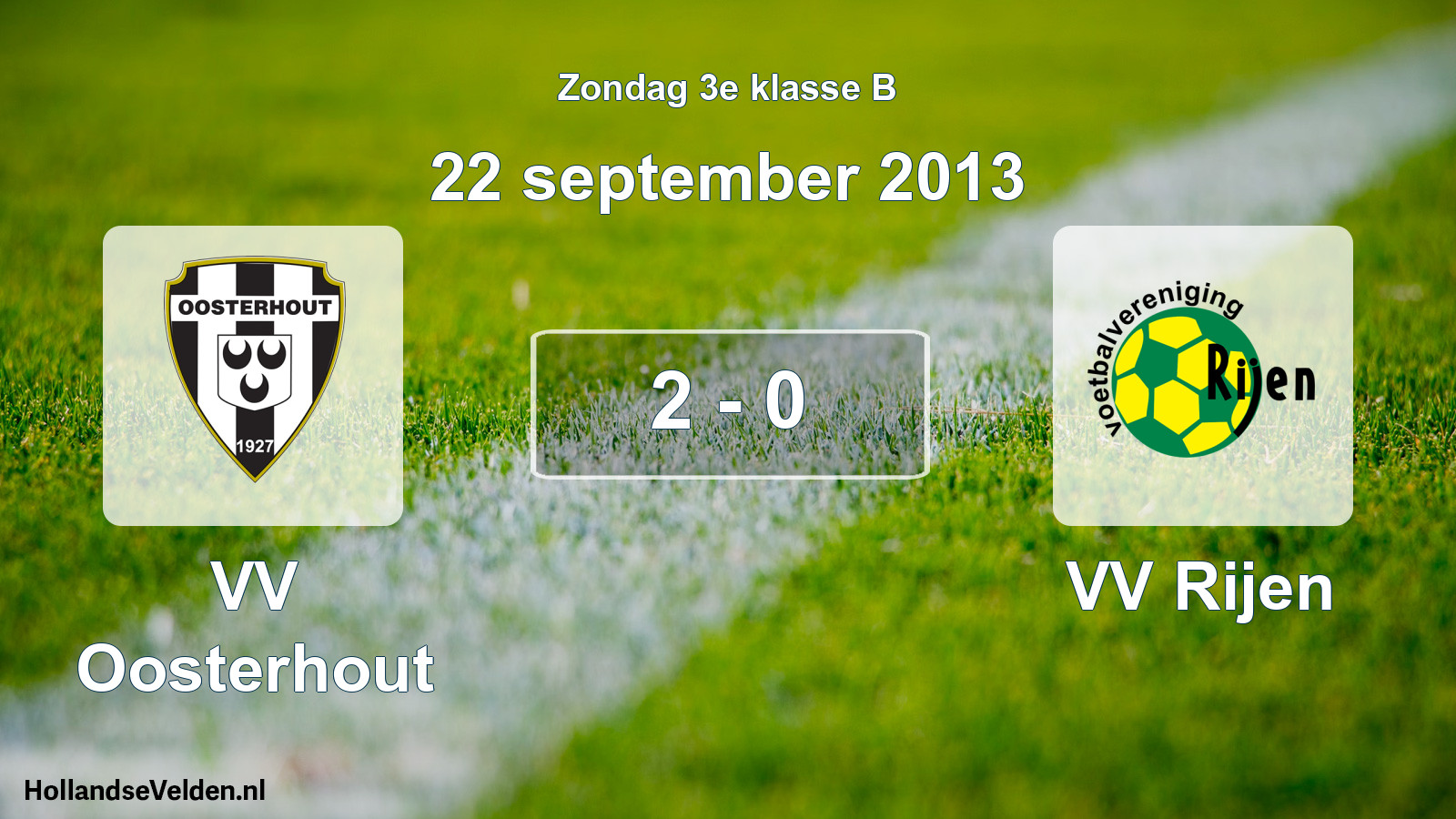 Total number of matches played: VV Oosterhout - VV Rijen 2 - 0 (22 September 2013)