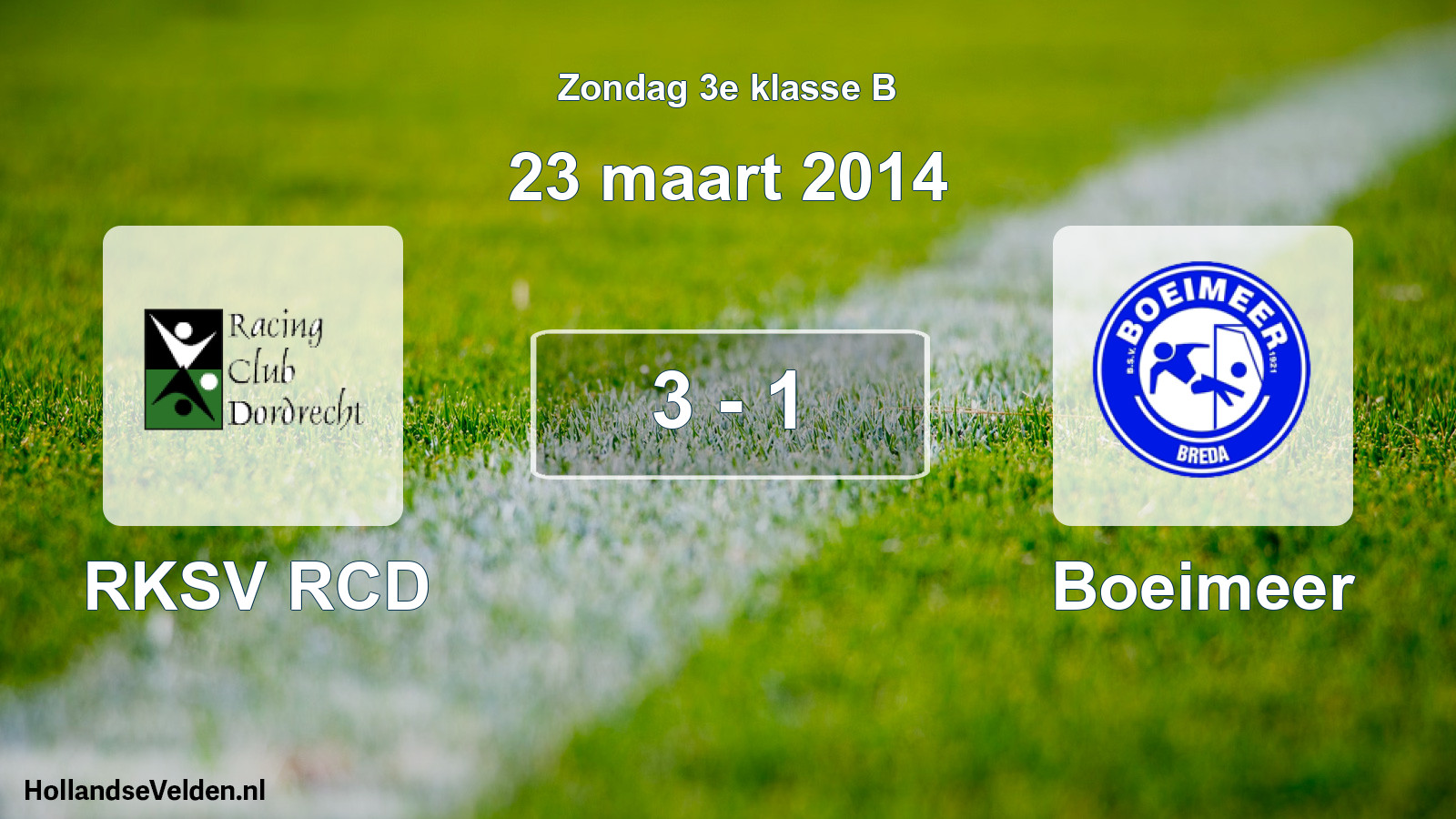 Total number of matches played: RKSV RCD - Boeimeer 3 - 1 (23 March 2014)
