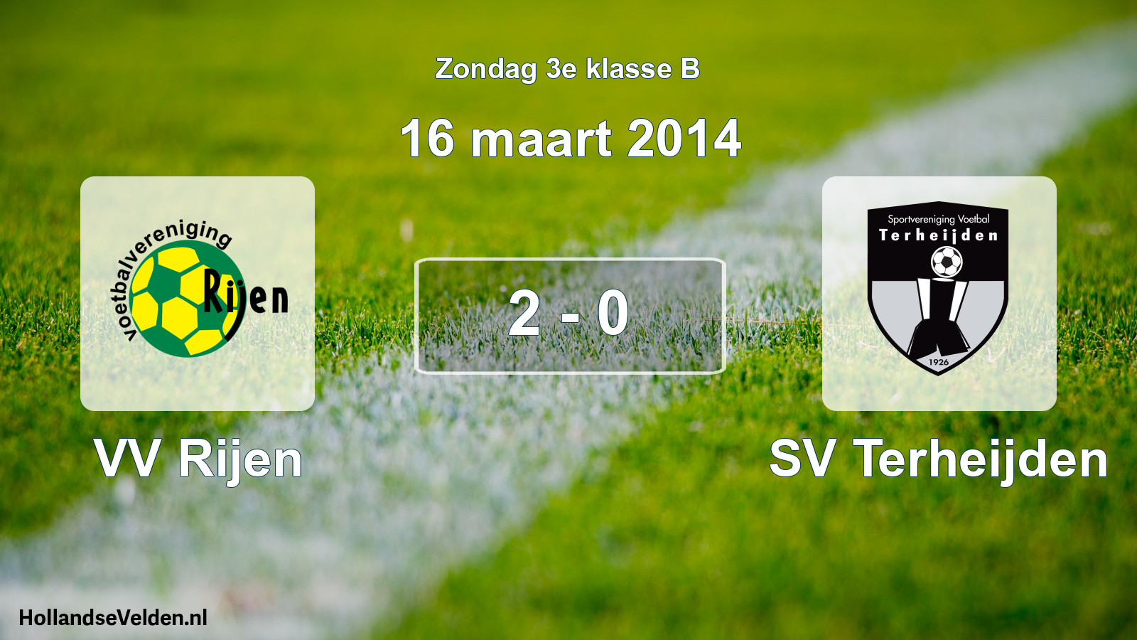 Total number of matches played: VV Rijen - SV Terheijden 2 - 0 (16 March 2014)