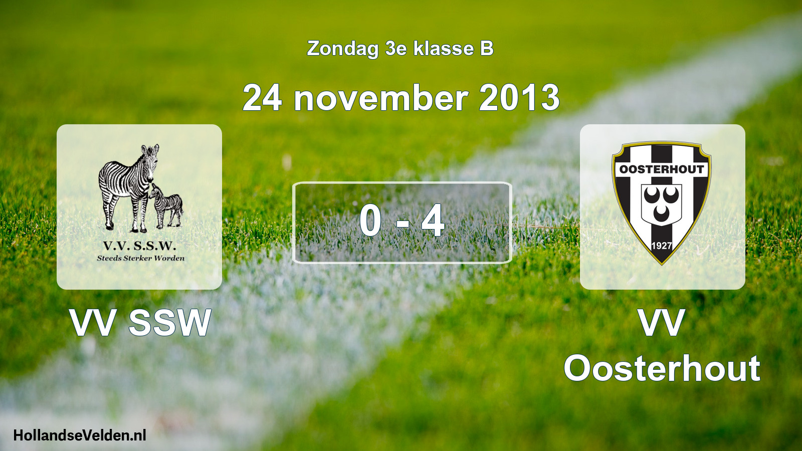 Total number of matches played: VV SSW - VV Oosterhout 0 - 4 (24 November 2013)