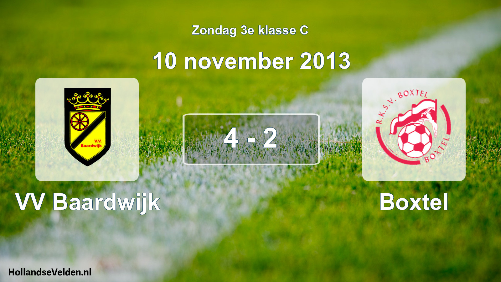 Total number of matches played: VV Baardwijk - Boxtel 4 - 2 (10 November 2013)